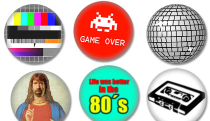 80er Jahre Buttons