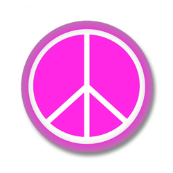 Pinkes Peace Zeichen Button