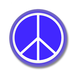 Blaues Friedenszeichen Button