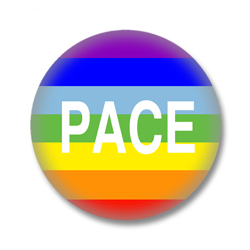 Regenbogenflagge Button Pace