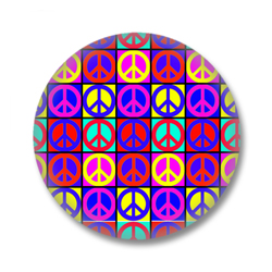 Bunte Peace Zeichen Button