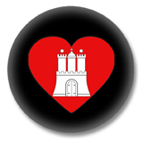 Hamburger Wappen als Herz Button