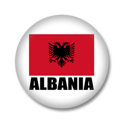 Albanien Flagge Button