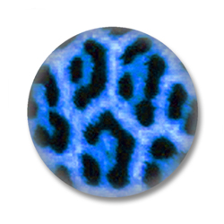 Blaues Leopard print - Button Badge