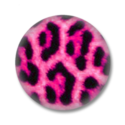 Animal Print Button Badge pinkes Leopard print