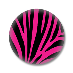 Animal Print Button Badge pinkes Zebrafellmuster