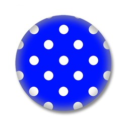 Polka Dots Button - 50s Style blau weiss gepunktet