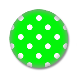 50s Style Polka Dots Button - Grün Weiss