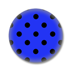 Gepunkteter Polka Dots Button - Blau Schwarz
