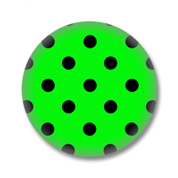 50er Jahre Style Polka Dots Button - Grün Schwarz