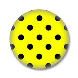 Polka Dots Button - Gelb Schwarz
