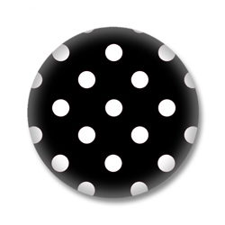 Polka Dots Button - Schwarz / Weiss gepunktet