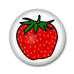 Erdbeere Kitsch Button Badge / Ansteckbutton