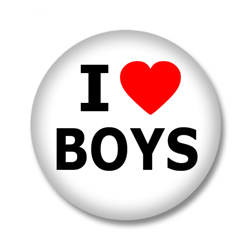 I Love Boys Button Badge / Ansteckbutton