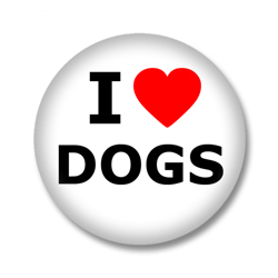 I Love Dogs Button Badge / Ansteckbutton