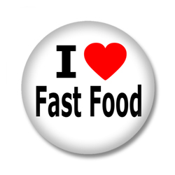 I Love Fast Food Button Badge / Ansteckbutton