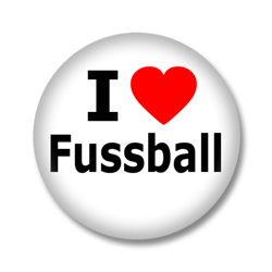 I Love Fussball Button Badge / Ansteckbutton