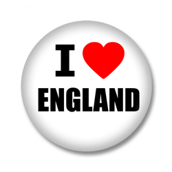 England Button - I love England