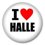 I love Halle Ansteckbutton