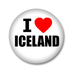 Island Button - I love Iceland