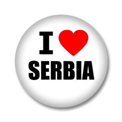 Serbien Button - I love Serbia