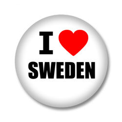 Schweden Button - I love Sweden