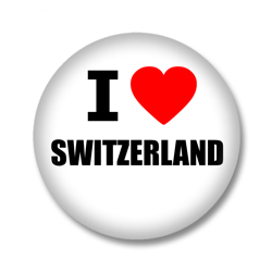 Schweiz Button - I love Switzerland
