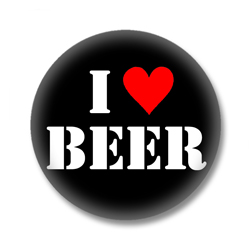 I Love Beer - Button Badge / Ansteckbutton