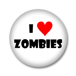I Love Zombies Button Badge