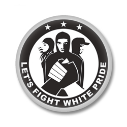 Lets Fight White Pride Button Badge / Ansteckbutton