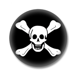 Piratenflagge gekreuzte Knochen Button Badge