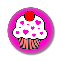 Pink Cupcake Button