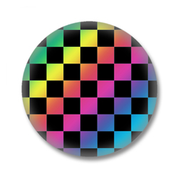 Karierter Button in Regenbogenfarben / Ansteckbuttons