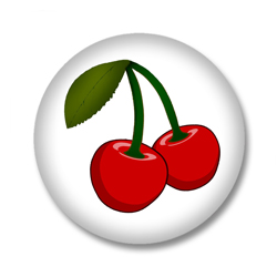 Kirschen Button im Rockabilly Style
