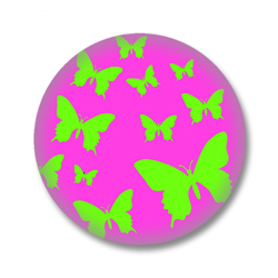 Pinker Schmetterling Button