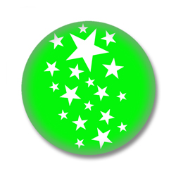 Grüner Button Badge mit weissen Sternchen