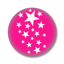 Pinker Button Badge mit weissen Sternchen