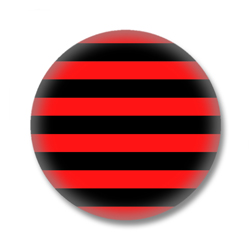 Schwarz / Rot gestreifter Button
