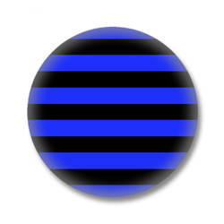 Schwarz / Blau gestreifter Button
