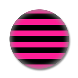 Schwarz / Pink gestreifter Button