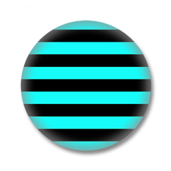 Schwarz / Türkis gestreifter Button