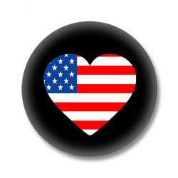 USA Button — Flagge der USA als Herz