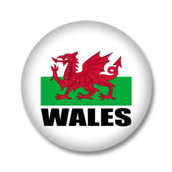 Wales Flagge Button