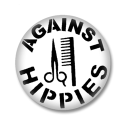 Against Hippies Button Badge / Ansteckbutton