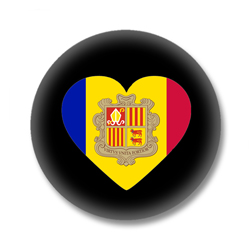 Andorra Button - Flagge als Herz