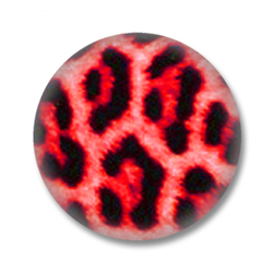 Roter Leopard print - Button Badge