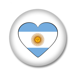Argentinien Button — Flagge von Argentinien in Herzform