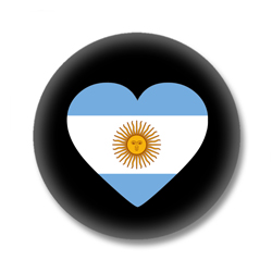 Argentinien Button — Flagge von Argentinien als Herz