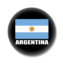 Argentinien Button — Argentinische Flagge auf schwarzem Hintergrund