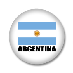 Argentinien Button — Argentinische Flagge auf weißem Hintergrund